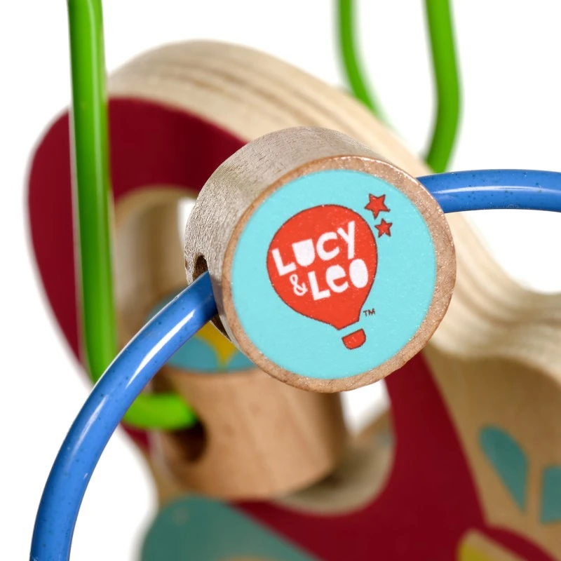 Дървена играчка за дърпане Lucy&Leo, Лабиринт с мъниста, Пеперуда